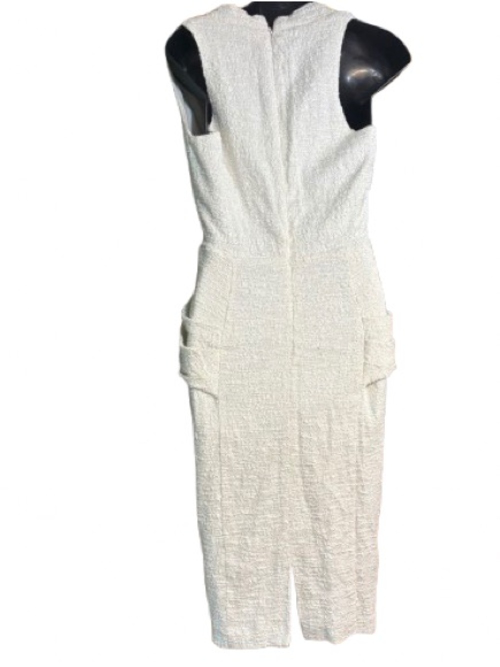 Badgley Mischka Bridal Twist Front Cocktail Dress nubby knit texture size 6 - Picture 8 of 10